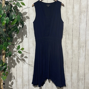 Sharagano Navy Blue Crinkled Midi Dress Sharkbite size‎ 12